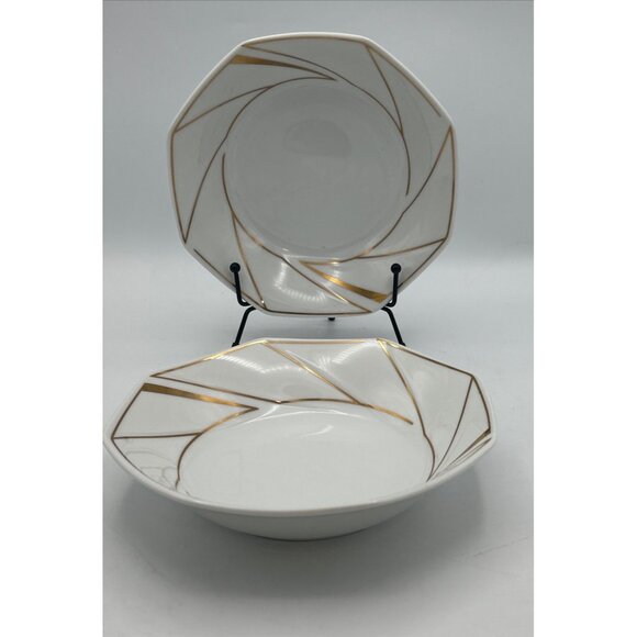 Ranmaru Gallery Octagonal White Gold Crystalline  2 Sets of 3 Pieces Japan - Picture 3 of 11